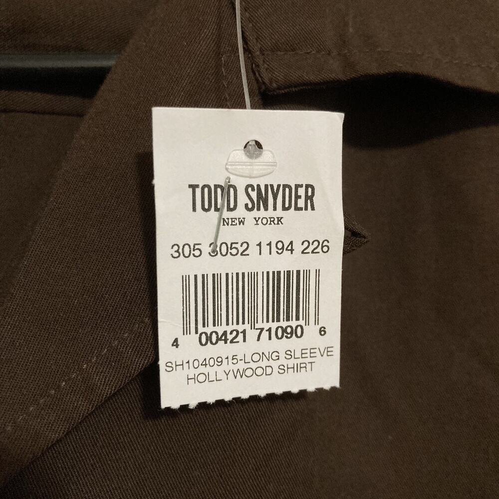 NWT $178 Todd Snyder New York Slim Fit Rayon Hollywood Shirt Size L -Coffee Bean - Picture 13 of 16